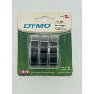 DYMO Self Adhesive Embossing Labels Black 3 Pack 1741670 Fast Shipping